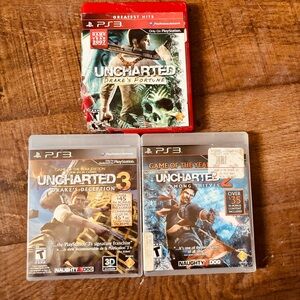 Uncharted PS3 Game Collection - Red, Gray Cases